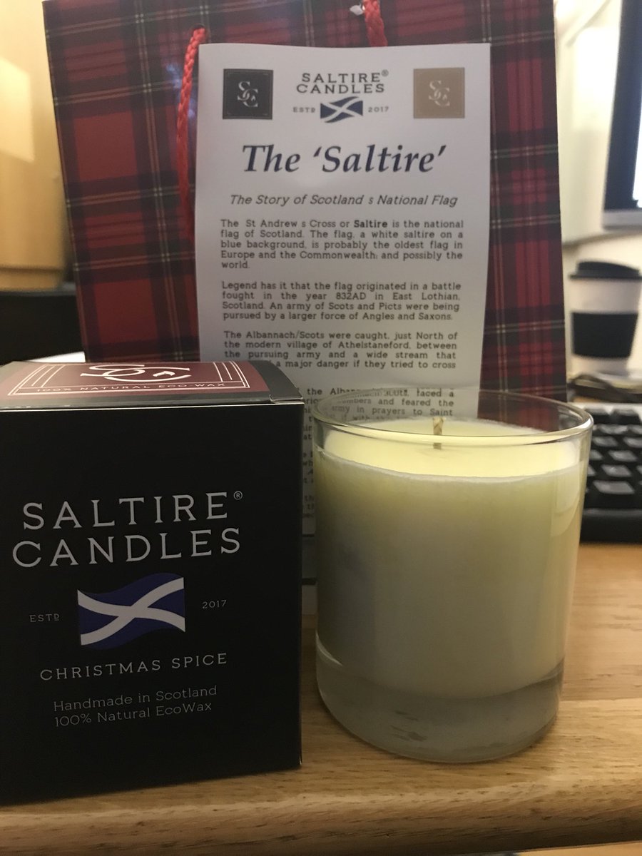 willie_rennie's tweet photo. Thanks start-up Saltire Candles for the luxury candle.  In addition to Christmas Spice they are working on cucumber and wasabi to mark Scotland’s historic relationship with Japan. #MadeInFife https://t.co/w5KAGO5QLQ https://t.co/E5GDR3kUIi