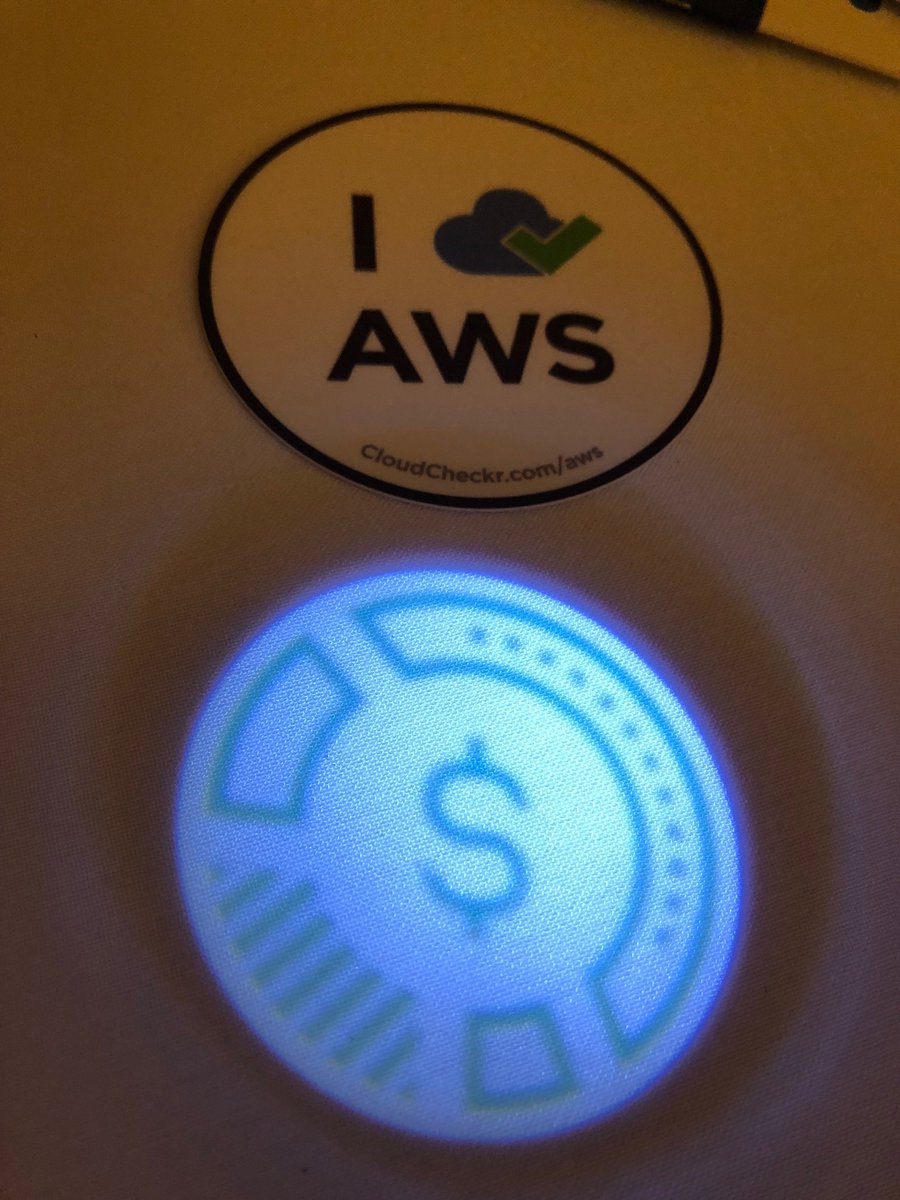 At the Public Sector Breakfast at #reInvent? Come grab your $$ revealing flashlight! #swag