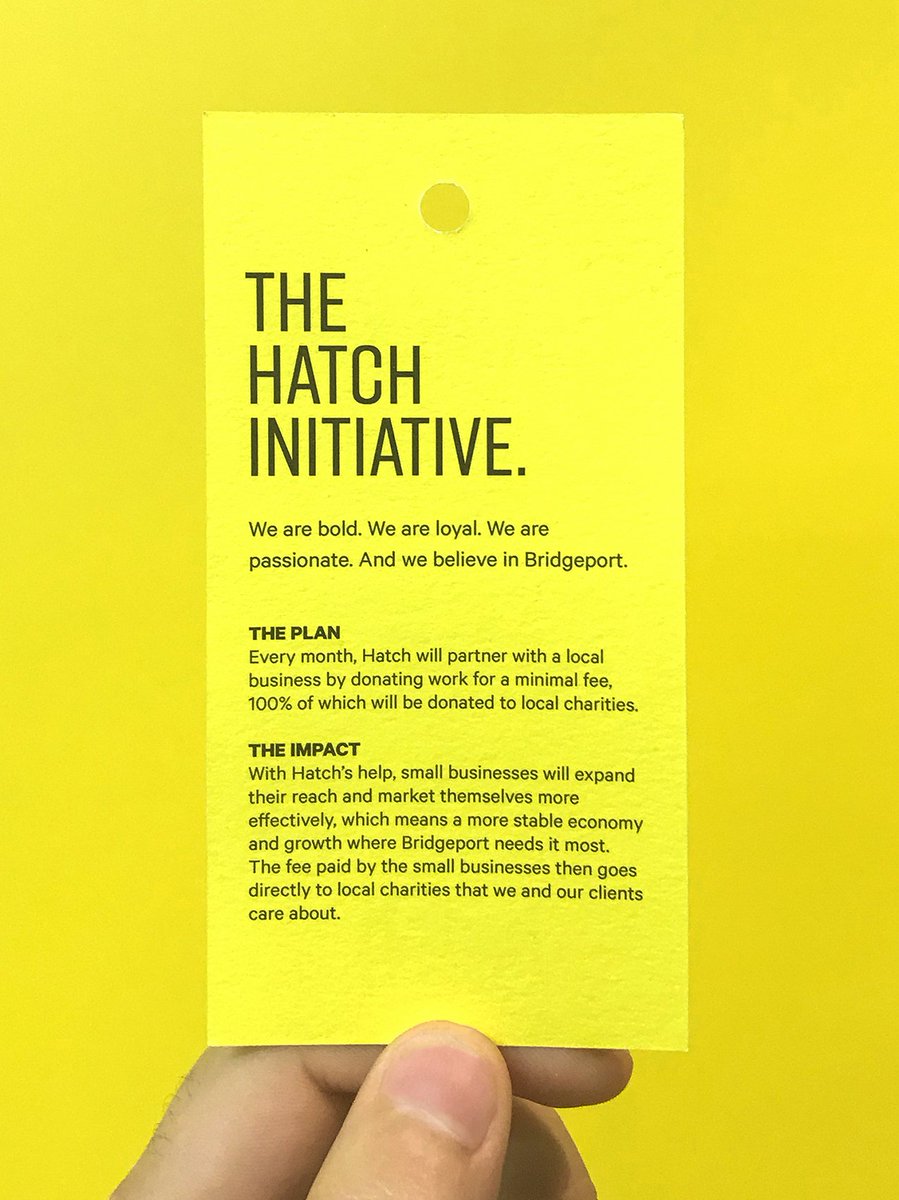It’s #GivingTuesday! We’re launching the Hatch Initiative—it’s our way of giving back to the city of #Bridgeport. Want to know more or apply? hatch130.com/the-hatch-init…