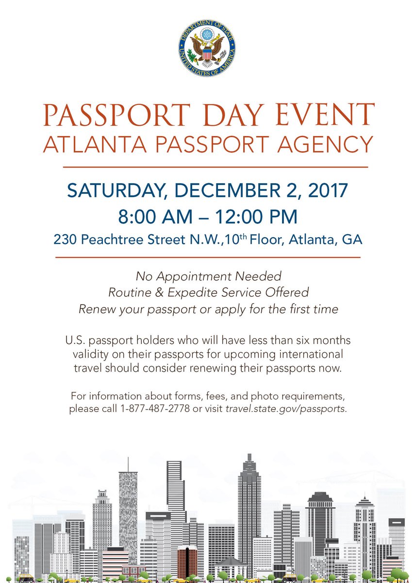 EmoryGoAbroad's tweet photo. No passport? No problem! Get the ball rolling on your study abroad experience by applying for or updating your passport on Atlanta Passport Day! https://t.co/imBlmG2ao4