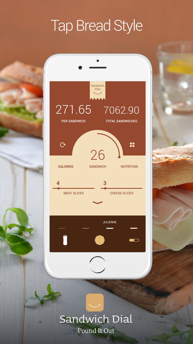 SandwichDial's tweet photo. Pound Lunch Out 🍞📱💪
- Dial sandwich count
- Slide meat-to-cheese ratio
- Tap slice thickness 

@SandwichDial is free to download NOW!   https://t.co/v9ZhL0nPk5 -- fitness - cooking - restaurant - chef - weight - training - budgeting - MMA - Boxing https://t.co/wV3HEYpWes