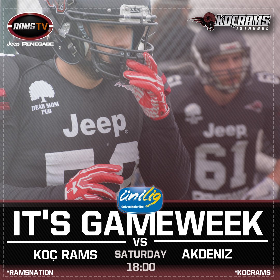 KocRamsFootball's tweet photo. Turkish Varsity League (ÜniLig) Week I
Koç Rams vs Akdeniz Scorpions
2.12.2017 Saturday 18:00 @ Sarıyer Orhan Keçeli Field
#KoçRams #RamsNation #WeHitTheyQuit #Football #TAFL #IFAF #UniLig #KoçÜniversitesi #KoçUniversity https://t.co/KApxGGERgk