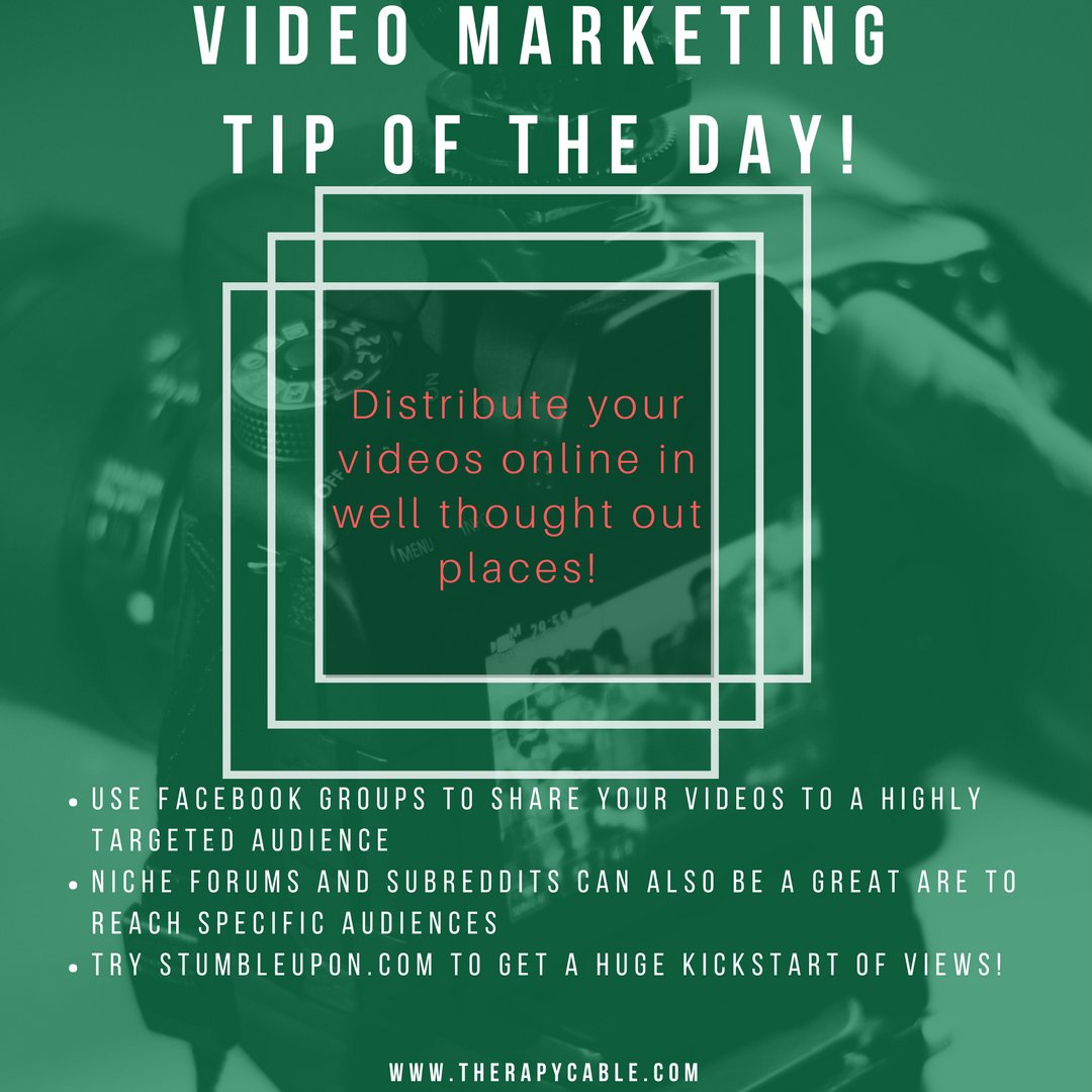 TCliveNews's tweet photo. Today's #videomarketing tip: Distribute your videos in front of targeted people!
#marketing #videos #subreddits #niche #facebookgroups https://t.co/dz51rpYs0o