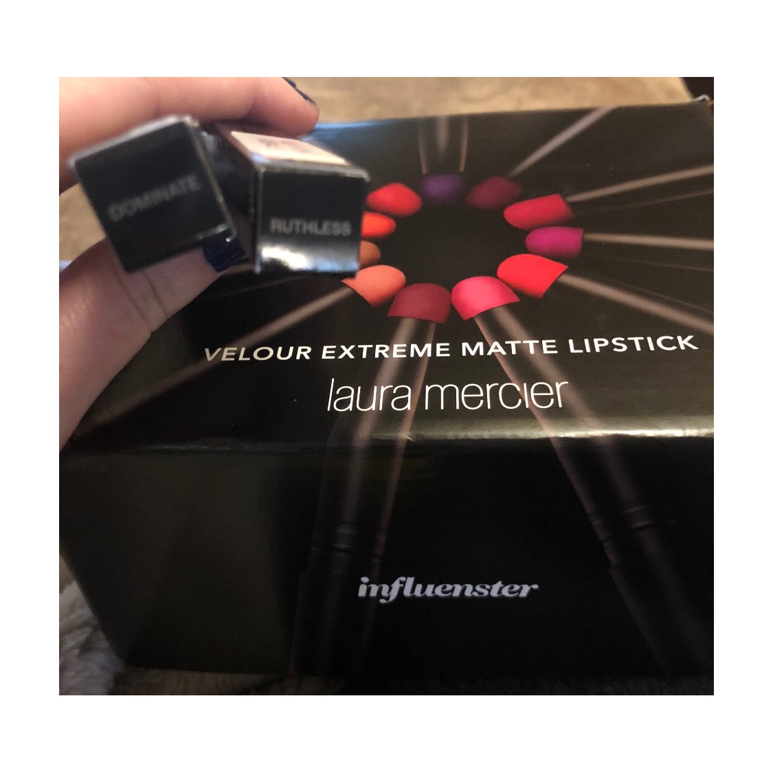 lindzbeav's tweet photo. my first influenster FREE voxbox just came in the mail! i got TWO laura mercier lipsticks! all you have to do is review products you love! https://t.co/hMMIPhZy5Y