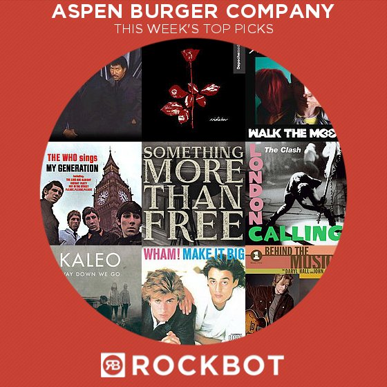 AspenBurgerCo's tweet photo. This Week's Top @GetRockbot Picks at Aspen Burger Company : https://t.co/wmmWxTSMdn https://t.co/VXPURGVvGH