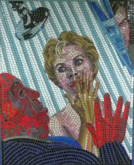 Merrytravel's tweet photo. Film buffs can see 17 mosaic murals depicting classic Hitchcock Films at the Leytonstone Tube Station Station in London #secretlondon #hitchcock #londonunderground #london #psycho #leytonstone https://t.co/uKNw5Jpfbb