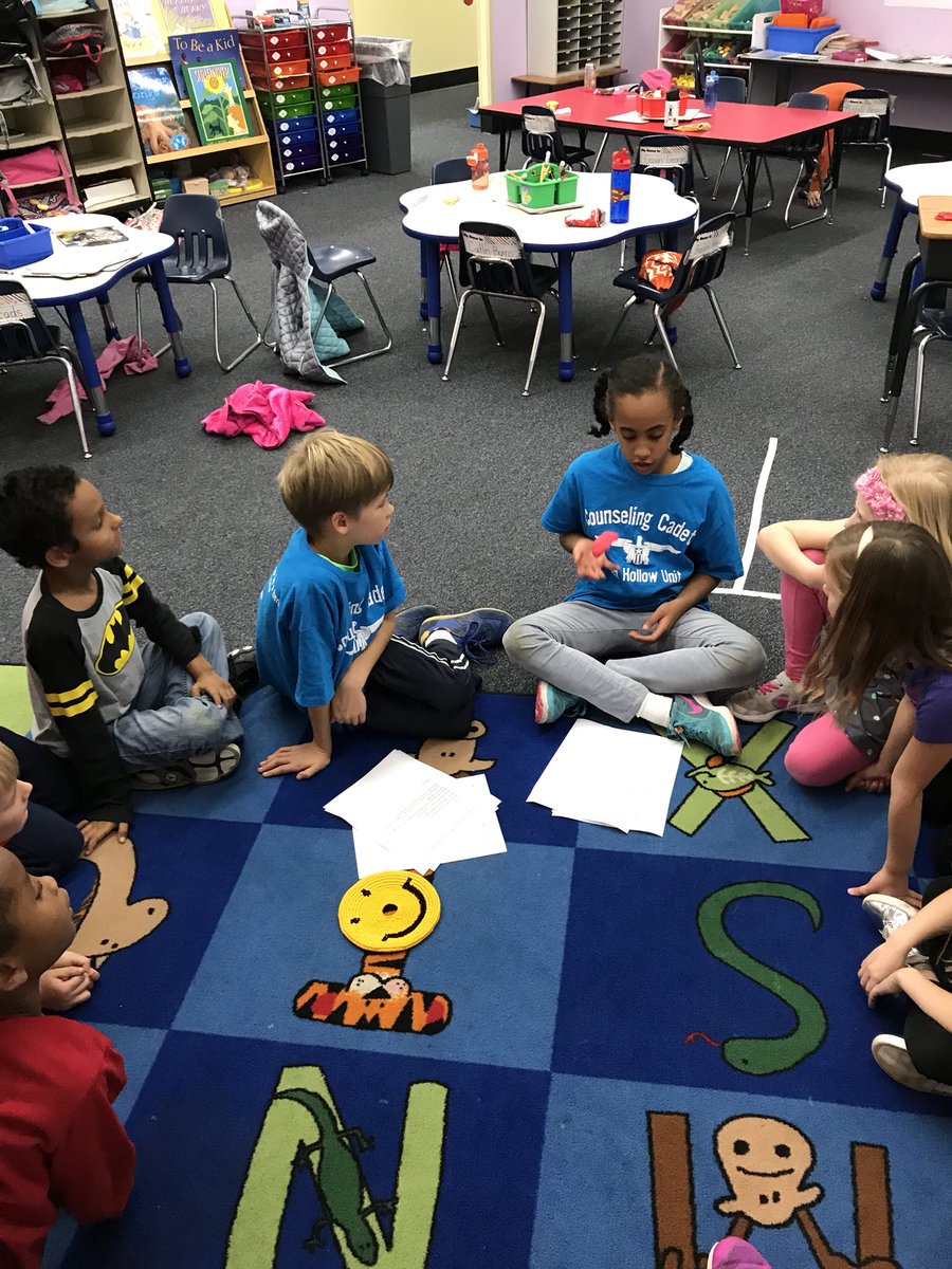 WrenCounseling's tweet photo. The Counseling Cadets were back at it today running restorative circles in first grade. The circle discussed what bullying is and what they can do as students to help stop and prevent it #StandUp #RecognizeReportRefuse #BeKind @WrenHollow https://t.co/7vBCu8jifD