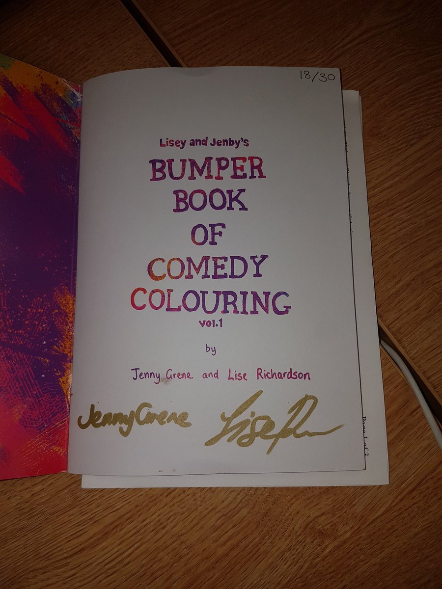 Kevenlaw's tweet photo. @LiseyAndJenby @Kathbum signed your awesome colouring book at #stylistlive last week, up next, hopefully anyway, the gorgeous @sarapascoe tonight, with some luck & a fair blowing wind πππ #comedy #sarapascoe #katherineryan #comedycolouringbook #colouringbook #Christmas https://t.co/qQigKSMtFM
