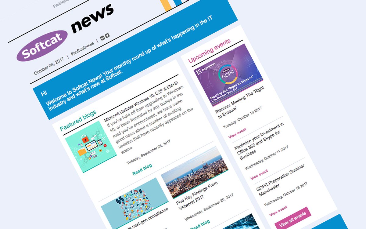 softcat's tweet photo. Want to stay up-to-date with our latest blogs, events and news? Make sure you sign up for our December monthly newsletter: https://t.co/EQIPcSo3m2 https://t.co/VvmkNXx08v
