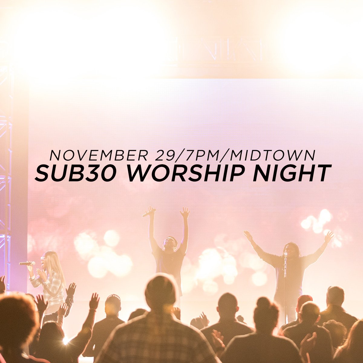 celebration_org's tweet photo. Young adults, tomorrow is a worship night at Sub30! Grab a friend and get to Midtown at 7pm for a powerful night of worship. #Sub30Family #WorshipNight https://t.co/7sDJtPgi3s