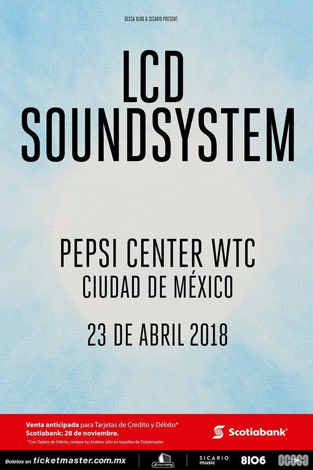 LCD Soundsystem regresa a nuestro bello país en primavera.
23 - Abril - 2018 @ Pepsi Center WTC
#ExplotaLaRoseta