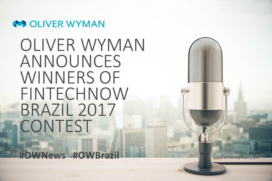 OliverWyman's tweet photo. Press Release: Oliver Wyman Announces Winners of #FintechNOW Brazil 2017 Contest https://t.co/pGnIboXMLH #OWBrazil #OWNews https://t.co/KWaHoIpbRL