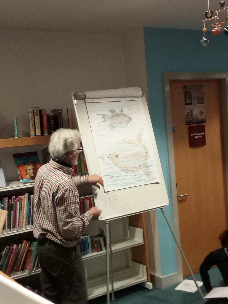 BawnmoreNS's tweet photo. 5th and 6th Class pupils saw their Climate Change artwork on display in Tuam Library! They are now enjoying a drawing workshop with famous illustrator Gordon D'Arcy! https://t.co/4aTmqVKBVs