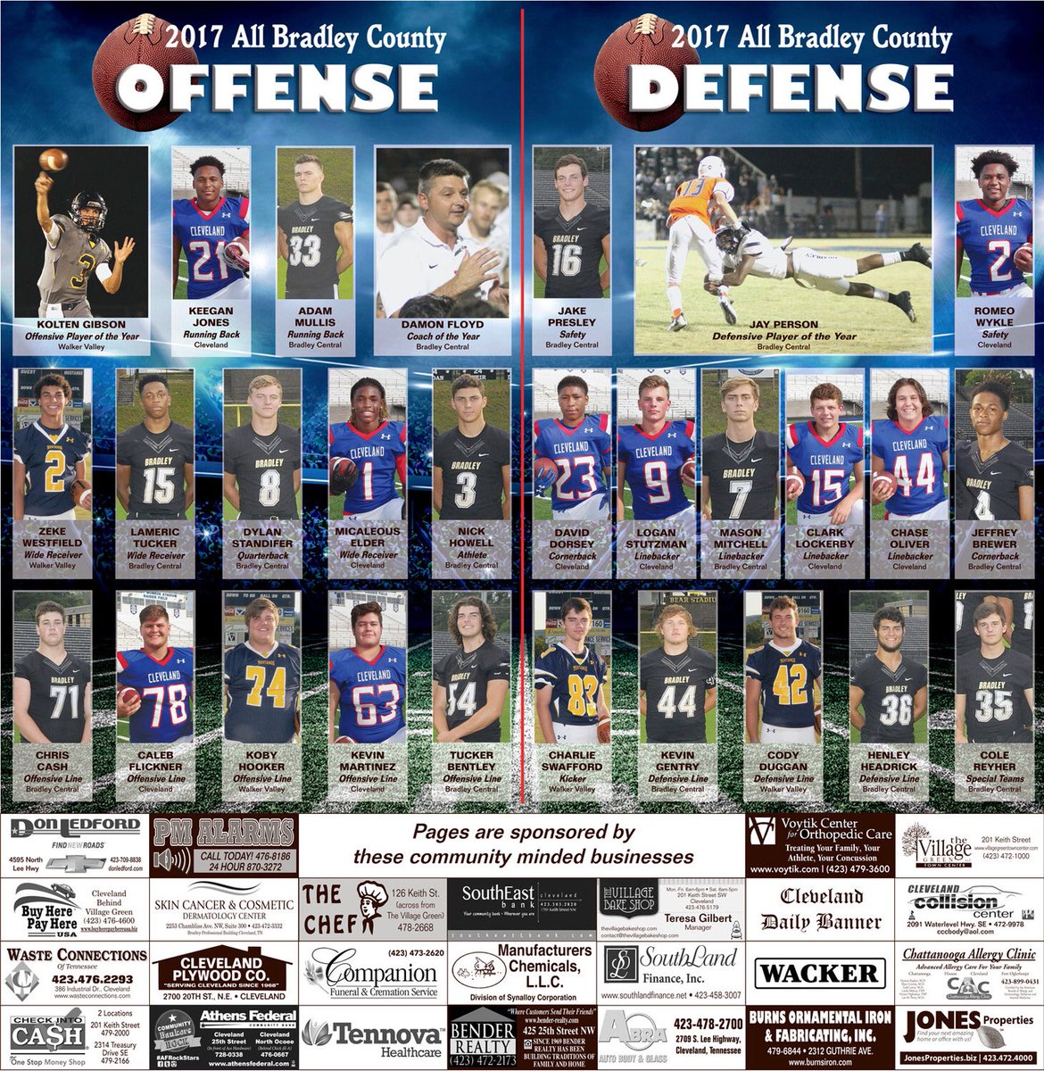 StutzmanLogan's tweet photo. A great year of football in Bradley County. Congrats to all who made it. Thank you @PMacCoon for the magnificent coverage on the Friday Night Lights! https://t.co/qUQklvnmPT