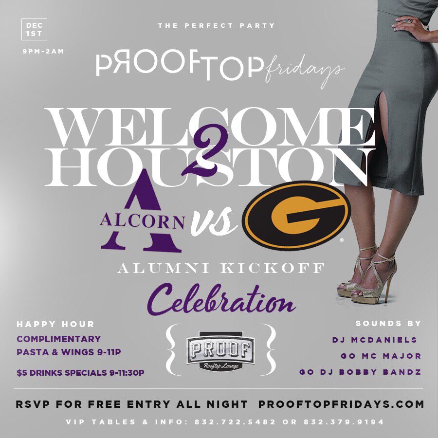 Damenodash's tweet photo. If you're in #Houston this Friday for the #SwacChampionshipGame #GramFam vs #Alcorn come party at the all new #ProofTop Free Food, Happy Hour, beautiful people!! It's up #Gramfam #Txsu #UofH #Txst #Asu https://t.co/DC81ePX275