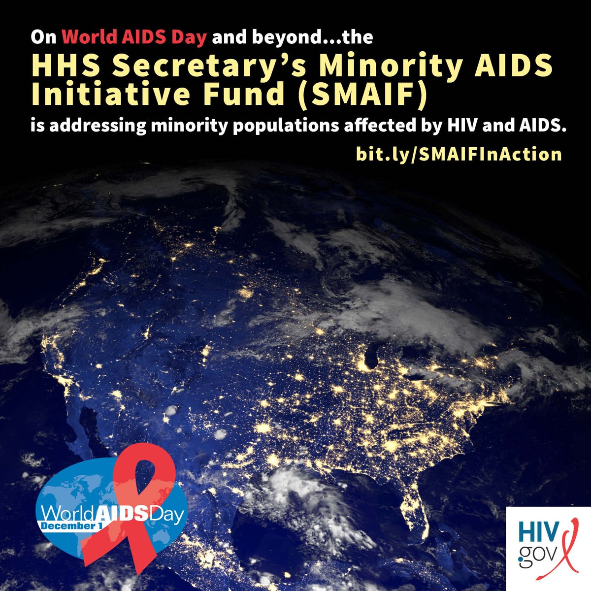 HIVGov's tweet photo. #WAD2017 is Friday, December 1st! Get started by learning more about #SMAIF: https://t.co/H1rtKscTuz https://t.co/vEPWfz1KqC