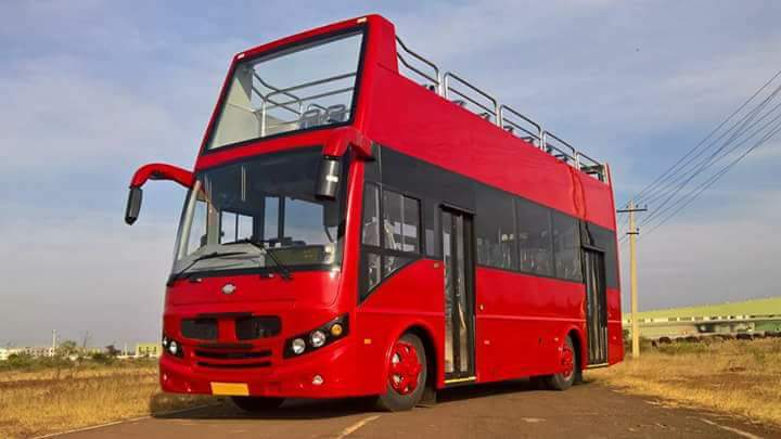 AutoAlmighty's tweet photo. MG built Double Decker Tourist bus for Goa Tourism 
Built on Ashok Leyland Lynx chassis with Almity Wiper-Image Courtsey MG Auto thru  FB https://t.co/dulhwKYsuO