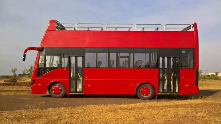 AutoAlmighty's tweet photo. MG built Double Decker Tourist bus for Goa Tourism 
Built on Ashok Leyland Lynx chassis with Almity Wiper-Image Courtsey MG Auto thru  FB https://t.co/dulhwKYsuO