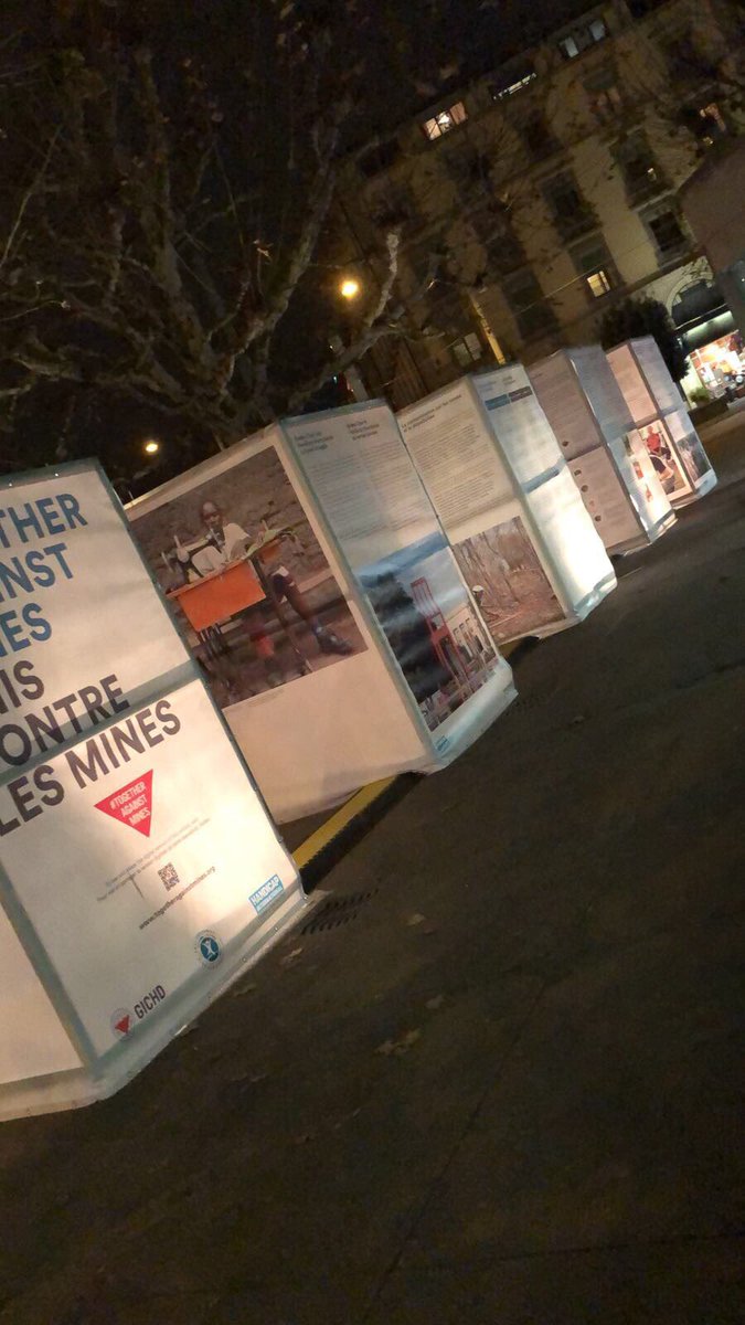 MineBanTreaty's tweet photo. The #OttawaProcess brought about #change! We remember those efforts, later successes & remaining challenges for a #LandmineFree2025. A public photo exhibit now in Plainpalais & 4Dec @ the #BrokenChair in #Geneva #20yrsLandmineBan #TogetherAgainstMines https://t.co/LQ4I3SXz9I