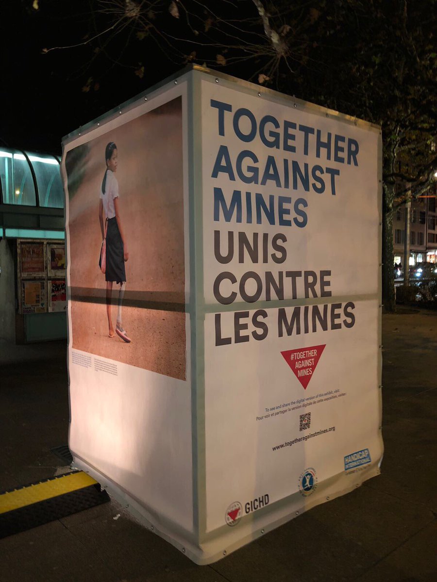 MineBanTreaty's tweet photo. The #OttawaProcess brought about #change! We remember those efforts, later successes & remaining challenges for a #LandmineFree2025. A public photo exhibit now in Plainpalais & 4Dec @ the #BrokenChair in #Geneva #20yrsLandmineBan #TogetherAgainstMines https://t.co/LQ4I3SXz9I