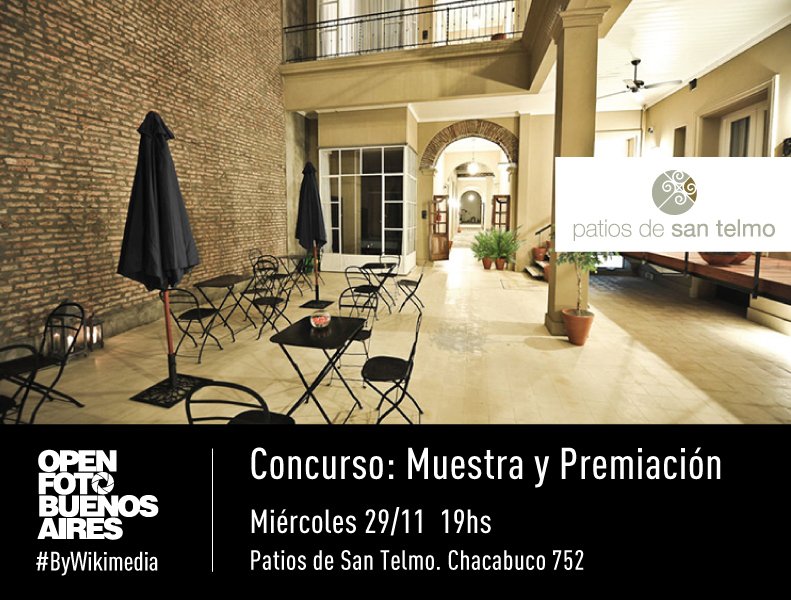 openhousebsas's tweet photo. Los invitamos a la muestra y premiación del concurso by @wikimedia_ar mañana a las 19 hs en Patios de San Telmo, donde se anunciarán los ganadores y se expondrán las fotos preseleccionadas de este concurso y las finalistas del concurso de instagram.
Entrada libre y gratuita https://t.co/uU8jZ9p833