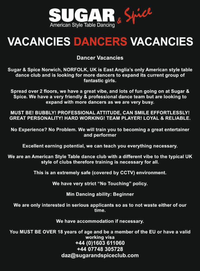 SugarandSpiceUS's tweet photo. We are extremely busy &amp; are #Hiring #Recruiting #Auditioning #Dancer #Poledancer #Performer #tabledancer. https://t.co/yV8aJiXEtw