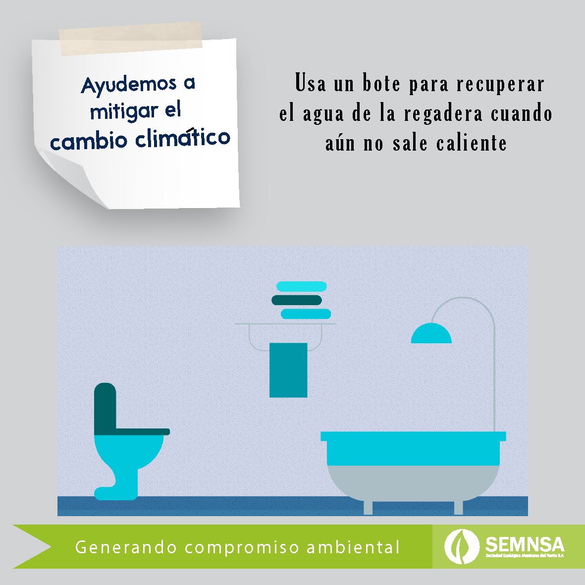 semnsa's tweet photo. Ayuda a mitigar el cambio climático con el ahorro de agua.
Pequeñas acciones hacen la diferencia #EcoTip #CambioClimático https://t.co/qeVgKpO9Od