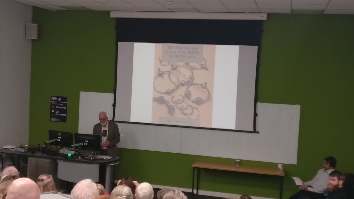 NordicEdinburgh's tweet photo. Great to be joined this evening by James Graham-Campbell (@UCLarchaeology ) and Martin Goldberg (@NtlMuseumsScot ) for a talk about the Galloway hoard as part of a joint event with the Centre for Medieval and Renaissance Studies. Full house of around 70 people here! https://t.co/Q9TEgdyL2l