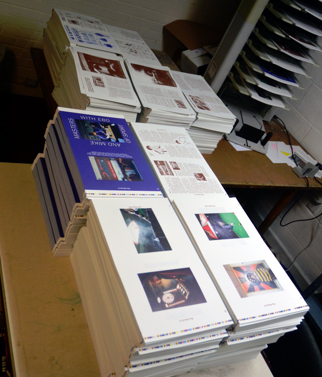 MarcThePrinters's tweet photo. Take 20,000 sheets of print - mix up in the collator - add a dash of booklet making - trim to taste - and you have 2,000 tasty zines for @OiPolloi ♥
Design by the cool & sexy @sjhockett ♥
#Risograph #sexydesign #NorthernQuarter https://t.co/GSSbM93vuD