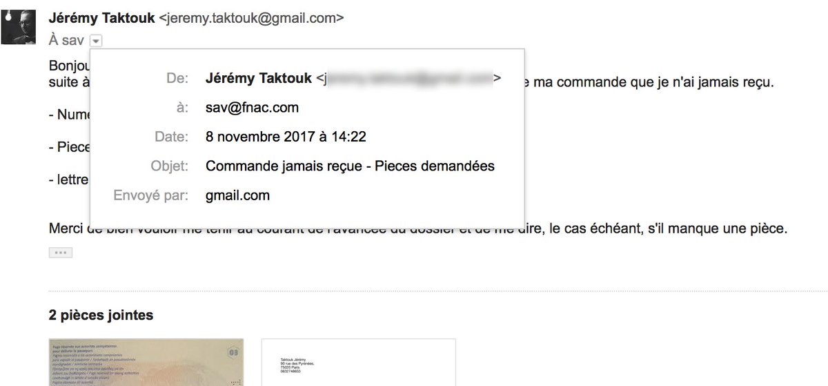 JeremyTaktouk's tweet photo. @FnacVousAide oui depuis 20 jours, lorsque j'ai relancé pour la 2eme fois où l'on m'a expliqué pour la premiere fois qu'il fallait envoyer ces documents... https://t.co/5KWpJNv0Ho