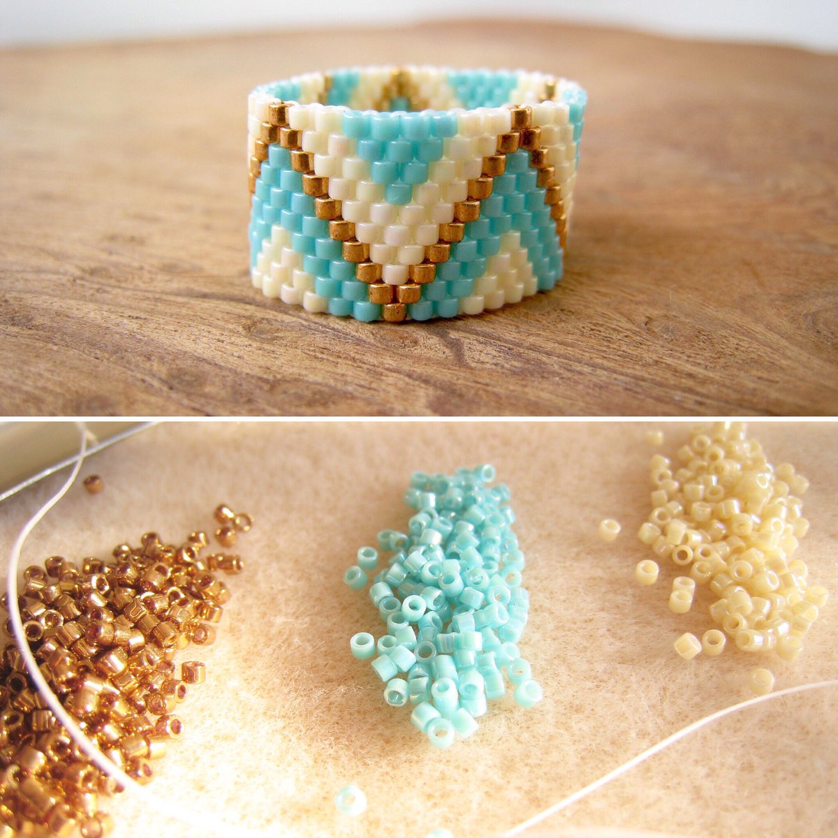 KwArtistsCoop's tweet photo. New #handmade #band #rings from @SunDropsStudio are being made for our Holiday Art Market. Check us out on Dec. 15-17 #shoplocal #HandmadeHour #glassbeads #beadweaving #beadstitching #turquoise #bronze #bandrings #makersgonnamake #artisanjewelry https://t.co/HTpCCAPYFe