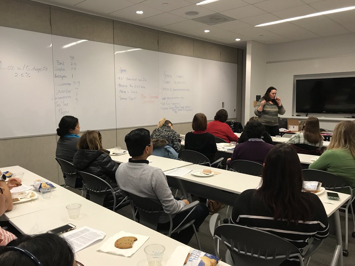 cambridge_park's tweet photo. This month’s lunch &amp; learn is Managing Stress with Essential Oils. #aromatherapy #greenaromatics #personaldevelopment #lfrep #CPD https://t.co/5VHrk41CbH