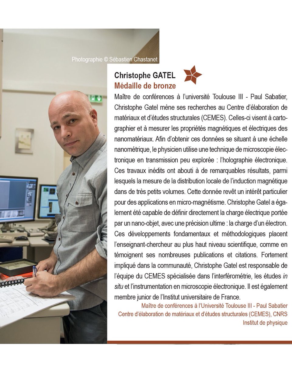 CNRS_Toulouse's tweet photo. #talents2017 Médaille de bronze pour Christophe Gatel du @CEMES_CNRS cc @INP_CNRS #felicitations https://t.co/WDtICV6eJN