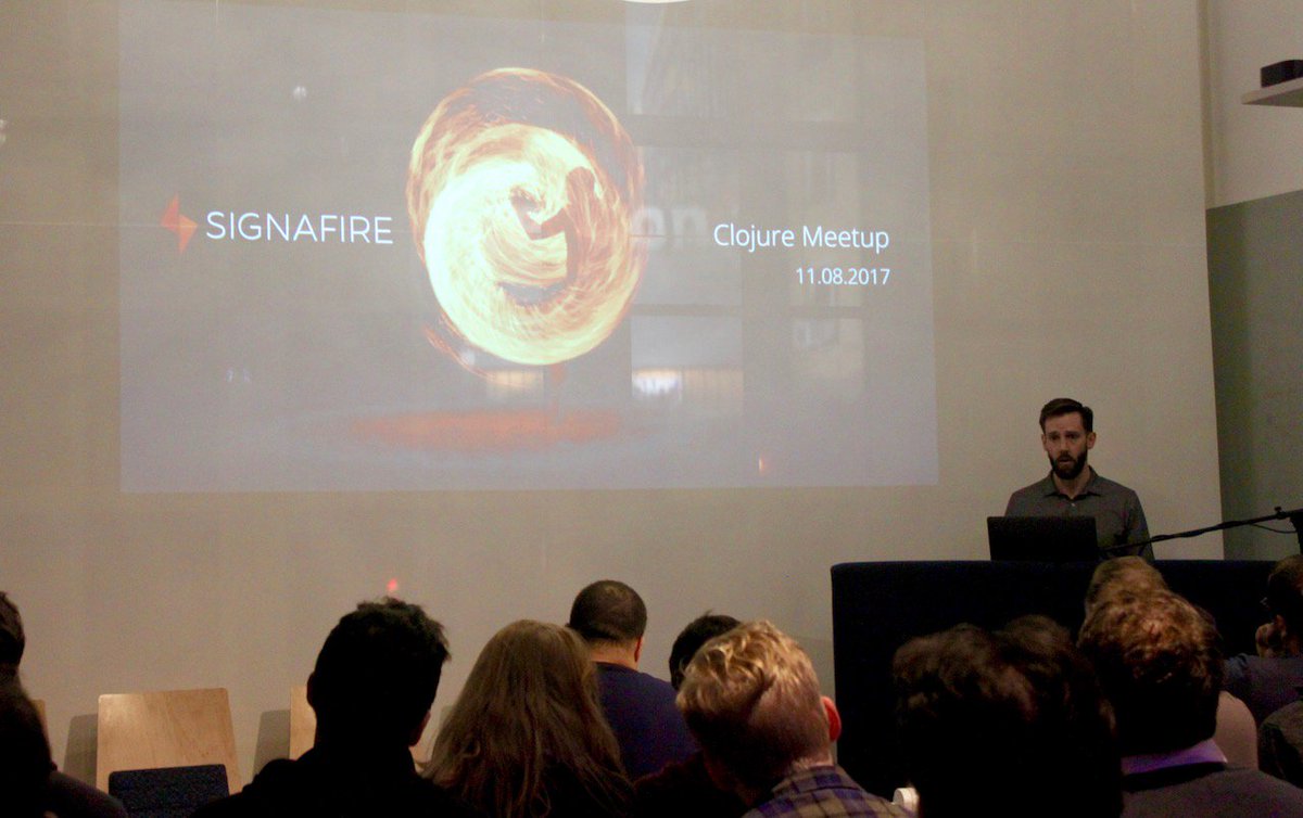 Thanks to all who attended our Clojure Meetup, as well as to Ahmad Ragab for an excellent presentation, and <a href="/ClojureNYC/">Clojure/NYC</a> for organizing. It was a pleasure to host at Signafire HQ! signafire.com/news/signafire…