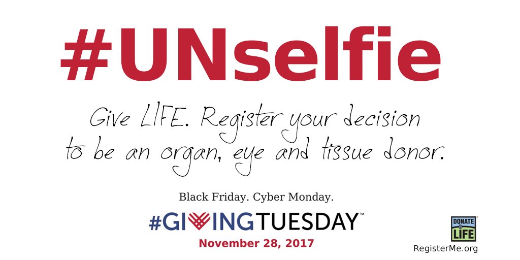 DonateLife's tweet photo. This #GivingTuesday give LIFE. Register your decision to be an organ, eye and tissue donor at https://t.co/q9zwFrnDfq. Already registered? Help support the #DonateLife mission at https://t.co/QFjAzG9Icu. Thank you for making LIFE possible! https://t.co/qEXDdbZOjW