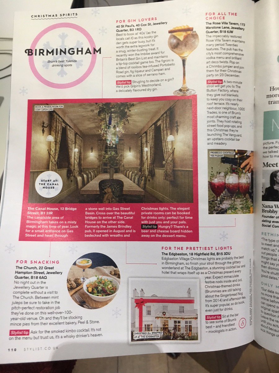 JQBID's tweet photo. A #jewelleryquarter mention in a national #magazine always gets us excited but we are SUPER IMPRESSED to see FIVE #JQ businesses in today's @StylistMagazine. We're off for a drink to celebrate...#ChristmasInBham🍸🥂🍺🍻🍾🍹 https://t.co/VJNzBoiocJ