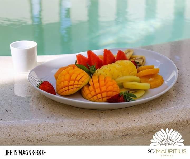 How good would be your day today… spa therapy, fresh lemon water and a fresh fruit platter… #SoSpa #timetorelax #SOSofitelMauritius