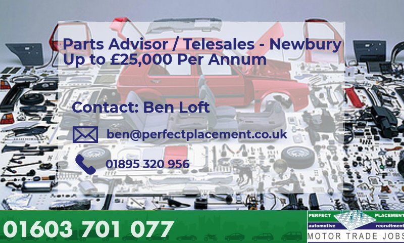 findmeperfect's tweet photo. #Automotive #Parts Advisor required for our Client in #Newbury! You will ideally have #Telesales experience and be comfortable working on your own initiative, If you want to hear more about this #job please give @PPBenL a call.
@MotorTradeJobs #Recruitment #JobSearch #MotorTrade https://t.co/IAF7P3tQfs