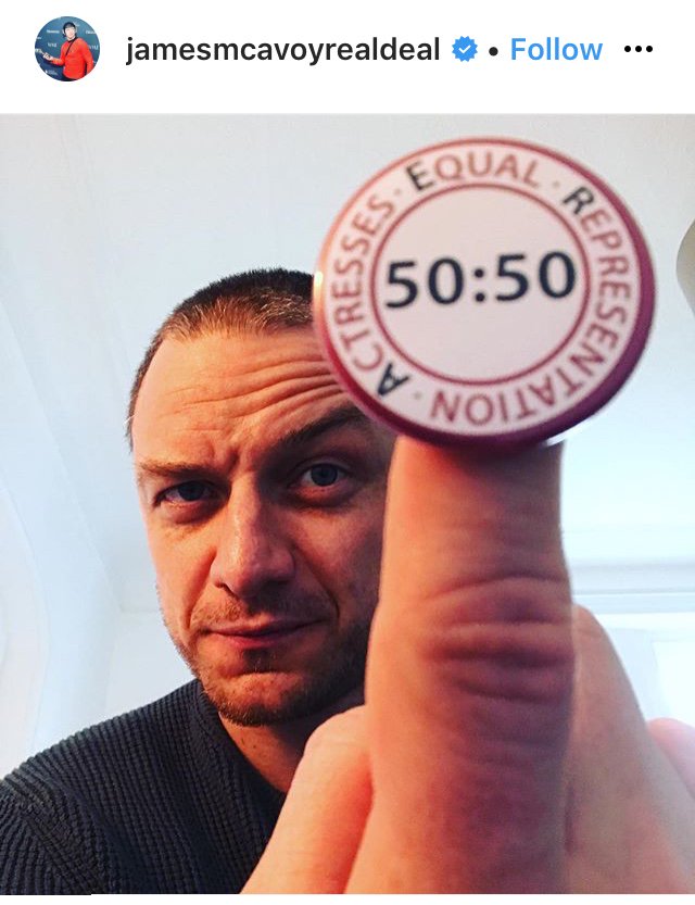 ERA50_50's tweet photo. #jamesmcavoy giving the finger to UNequal opportunities for actresses. Thanks for the support James! #equalrepresentationforactresses
Also thank you to #JessicaChastain for the regram https://t.co/pd9Yi8RK1l