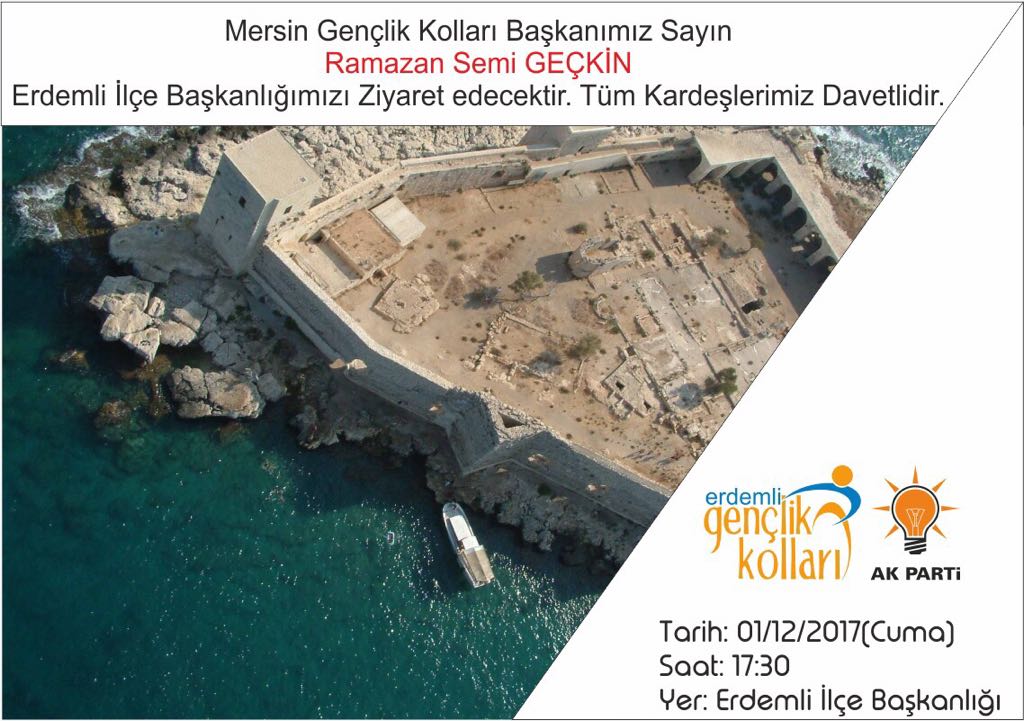 akgencerdemli's tweet photo. Mersin Gençlik Kolları Başkanımız Sayın Ramazan Semi Geçkin Erdemli İlçe Başkanlığımızı ziyaret edecektir. Tüm halkımız davetlidir.

Emre Serin 
Ak Parti Erdemli Gençlik Kolları Başkanı https://t.co/O6xOKfkfw1