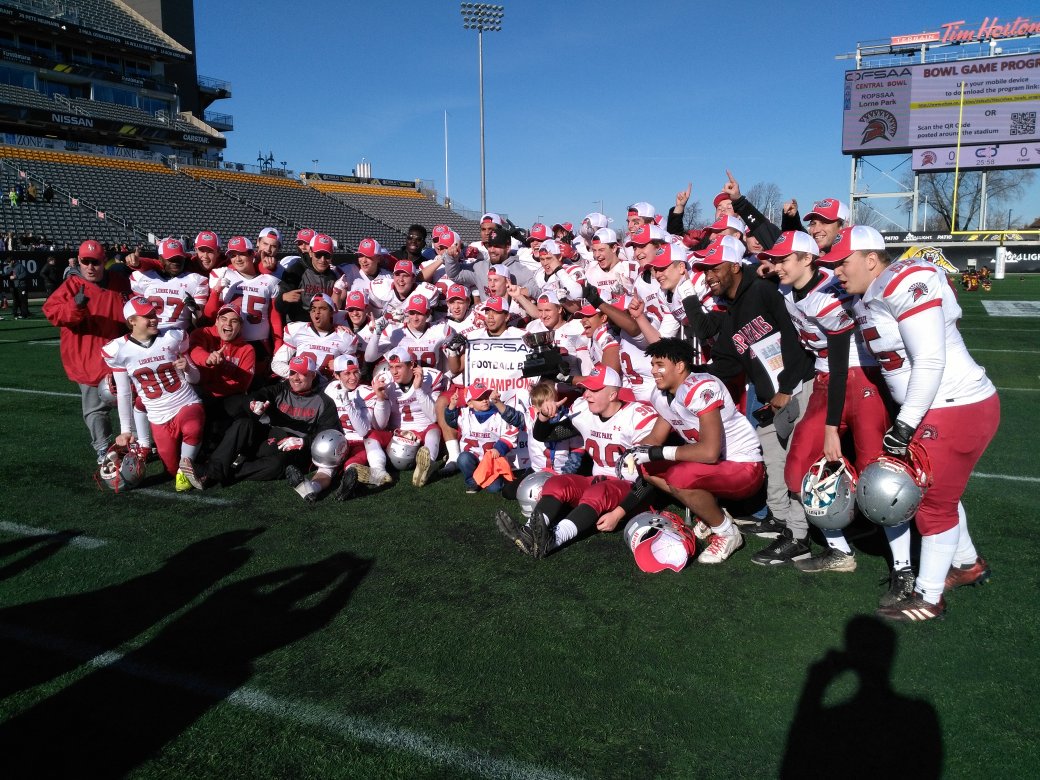chatfootball's tweet photo. What. A. Finish. Congratulations to @LP_Football on their 29-25 victory over Jacob Hespeler in the Central Bowl! Add another banner to the rafters! https://t.co/n0OAaJSaMY