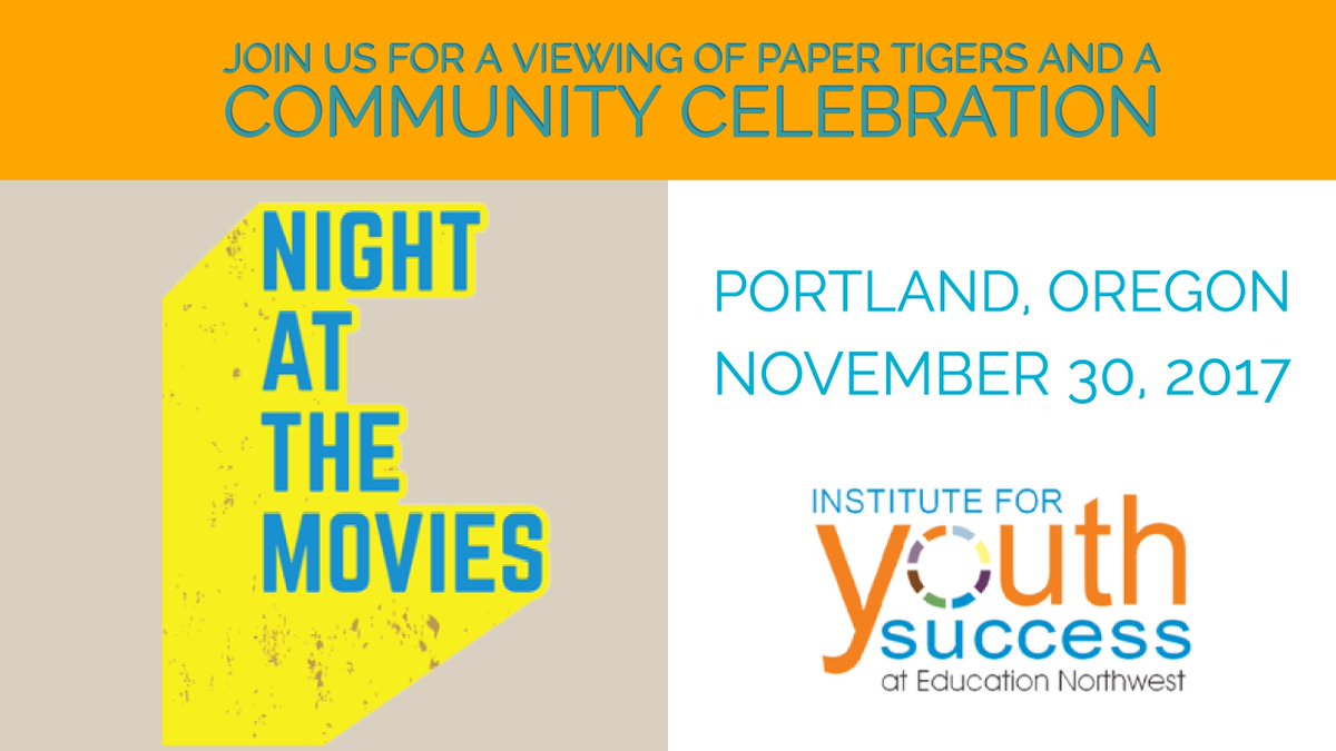 IYSednw's tweet photo. Portland: This Thursday, join @IYSednw for a night at the movies! See Paper Tigers and with others who share your passion for working with #youth every day. Learn more and register now! https://t.co/ihF8C6drcR https://t.co/BaEeLNtg3k