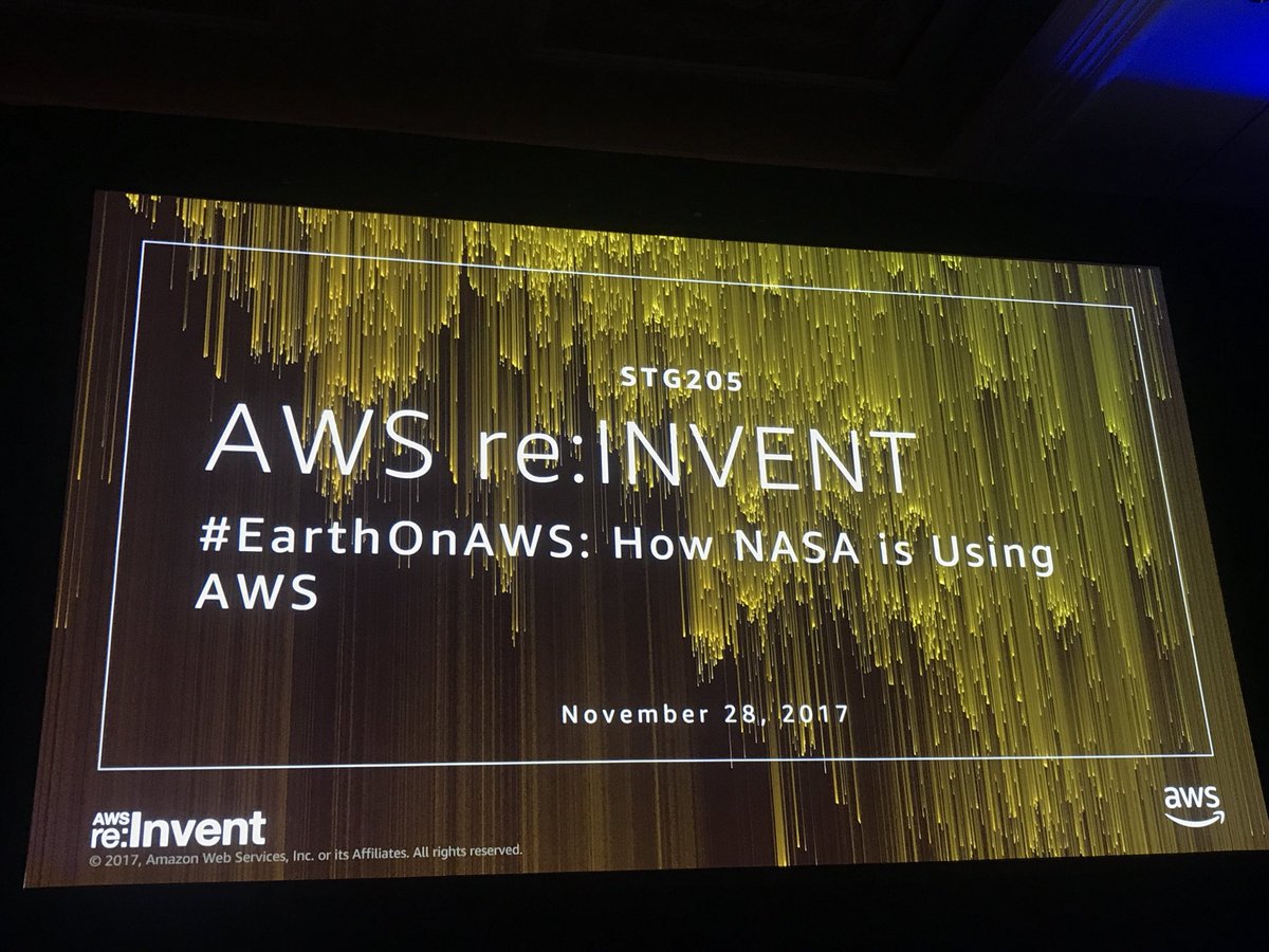 AWSEvents's tweet image. Live-tweeting #EarthonAWS: How @NASA is using AWS #reInvent