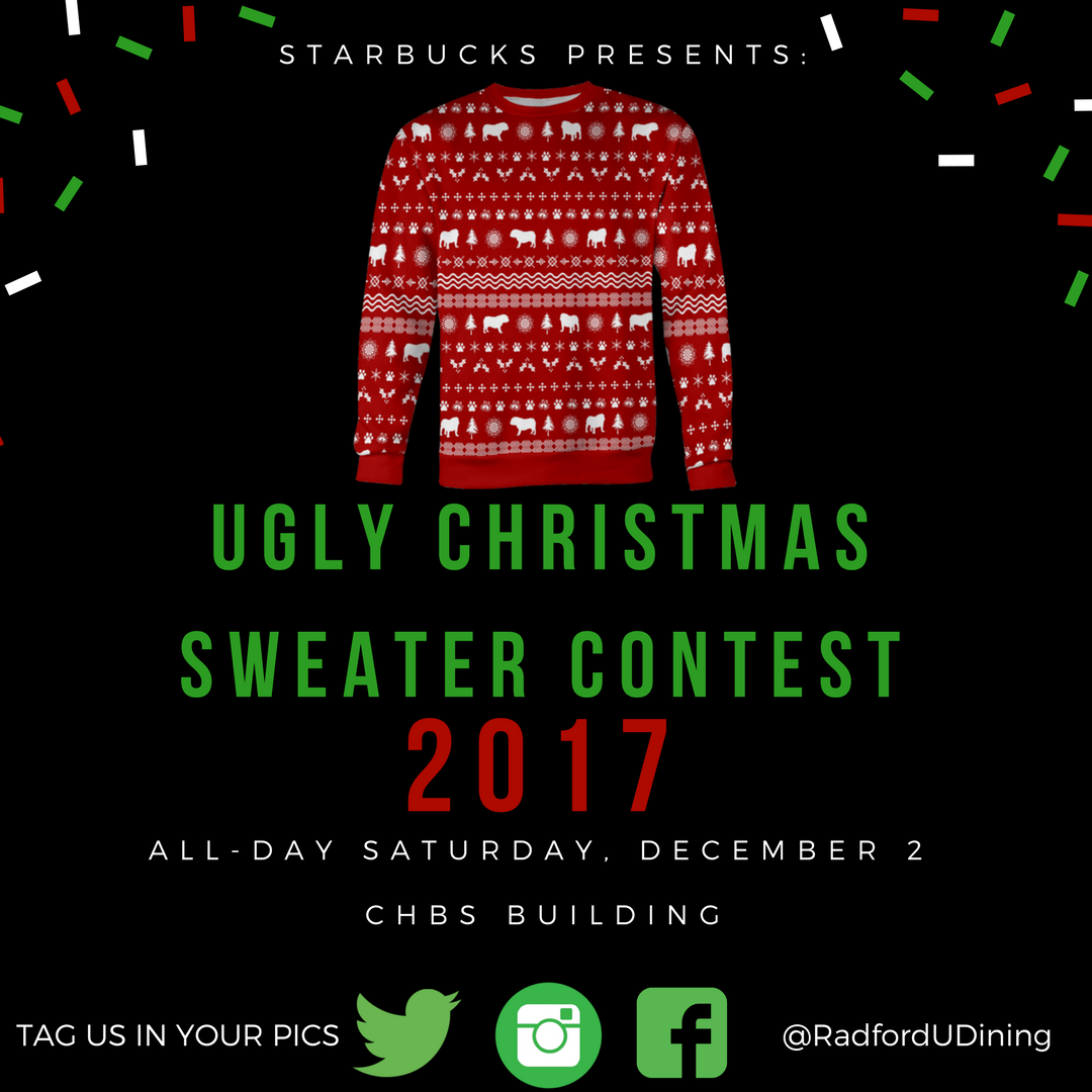 Get your ugliest Christmas sweater and wear it to Starbucks on Saturday for our annual contest! Ugliest sweater gets a prize. Tell your friends! #tistheseason #theuglierthebetter #beautyisintheeyesofthebeholder 😂 ❄️ 🏆