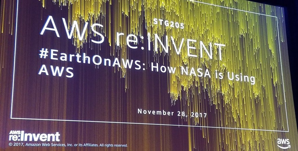 NeverFind0ut's tweet image. Breaking News #reINVENT AWSreInvent : Live-tweeting #EarthonAWS: How NASA is using AWS #reInvent bit.ly/2j0UEEZ (via Twitter )
