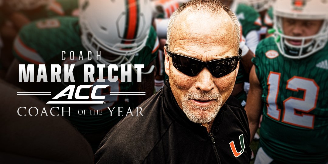 CanesFootball's tweet photo. Well deserved. 

Congratulations, @MarkRicht. We're proud to call you our head coach. https://t.co/3bbXWL92R0