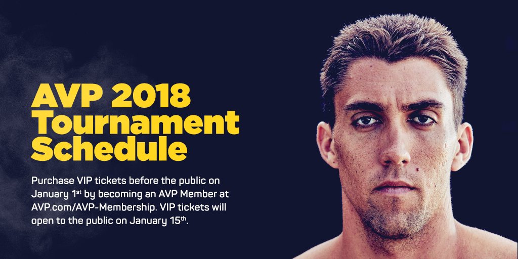avpbeach's tweet photo. 2018. Schedule. Is. Here. 
https://t.co/Bncv8qgLOy

#AVP Members get early access to VIP tickets on 1/1. VIP ticket sales open to the public on 1/15. Purchase your #AVP Membership here👉🏼 https://t.co/u4z94uRuoU https://t.co/wZUu1Aw1wu