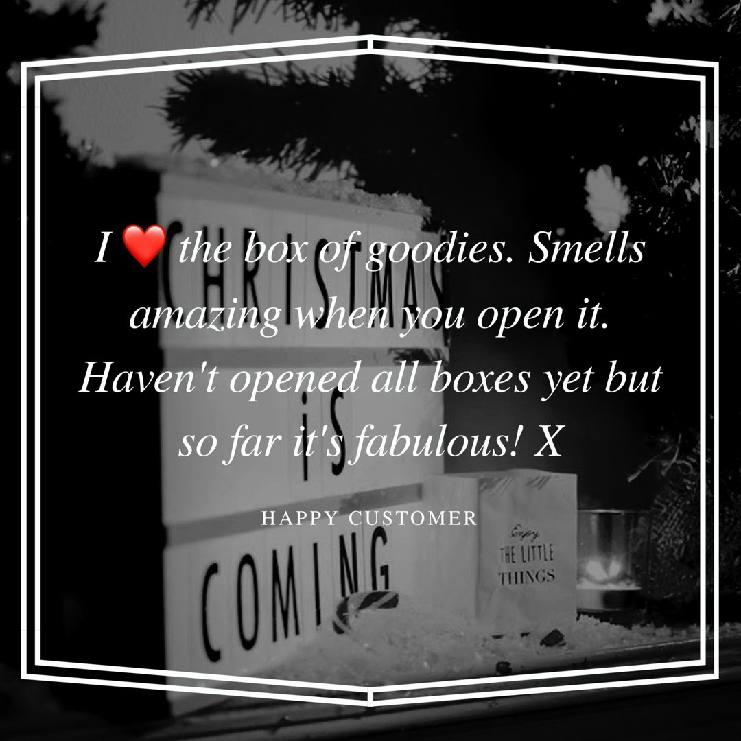 Feedback from another happy customer who's just received their 'Party in a Box' SO glad to hear ~ That'll be the Frosted Mistletoe &amp; Eucalyptus Room Spray ❄️🌿🌟🥂🎁