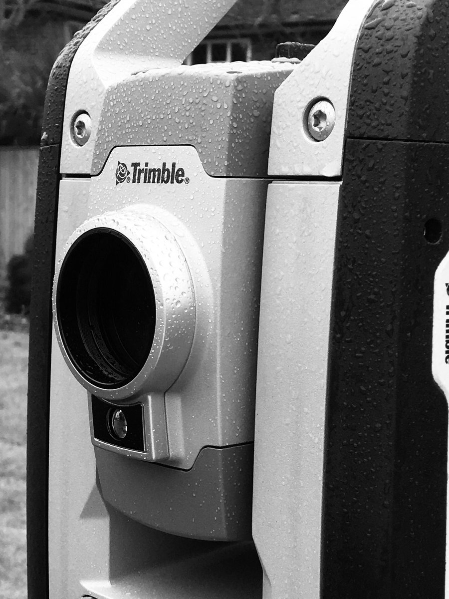 Always nice to be back out on site using one of our total stations even in the rain!! #Trimble