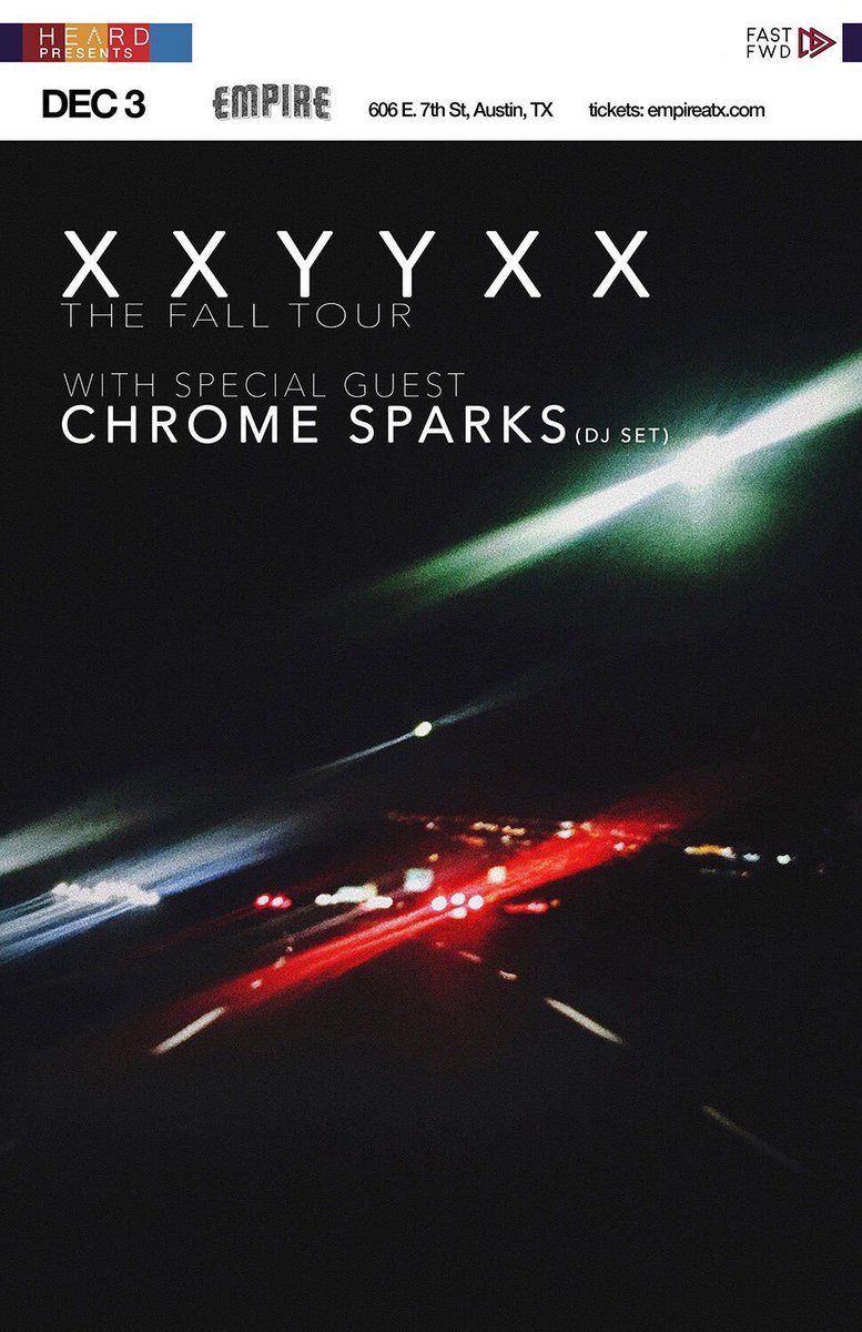FastFwdLive's tweet photo. 5 days away 🗣

come vibe w us &amp; @xxyyxx 🎶
+ his special guest @chromesparks 

🎫: https://t.co/wIZzXugBoO https://t.co/LIJb46fLgM